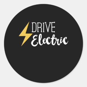 Drive Electric - EV Cars Vehicle Gift Runder Aufkleber