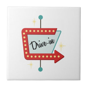 Drive-In-Schild Fliese
