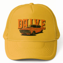 DRIVE – Orange Vintage Auto Mütze