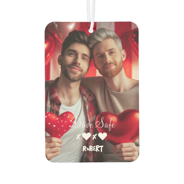 Drive Safe Gay Couple Liebe | Benutzerdefiniertes  Autolufterfrischer (Rückseite)