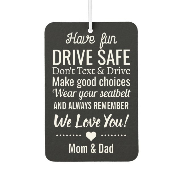 Drive Safe Reminder for Son/Daughter Custom Photo Autolufterfrischer (Vorderseite)