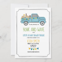 Drive-Thru-Baby-Party Vintage-Blauer-LKW
