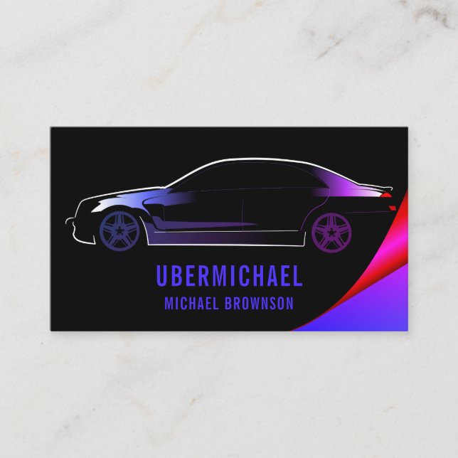 Driver Metallic Car Black Lux Auto Visitenkarte (Vorderseite)