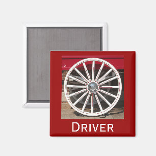 "Driver" Wagon Wheel Magnet