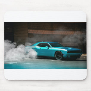 Driving Blue Muscle Car Mousepad