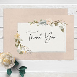 Driving Boho Floral Frame Blush Danke Karte