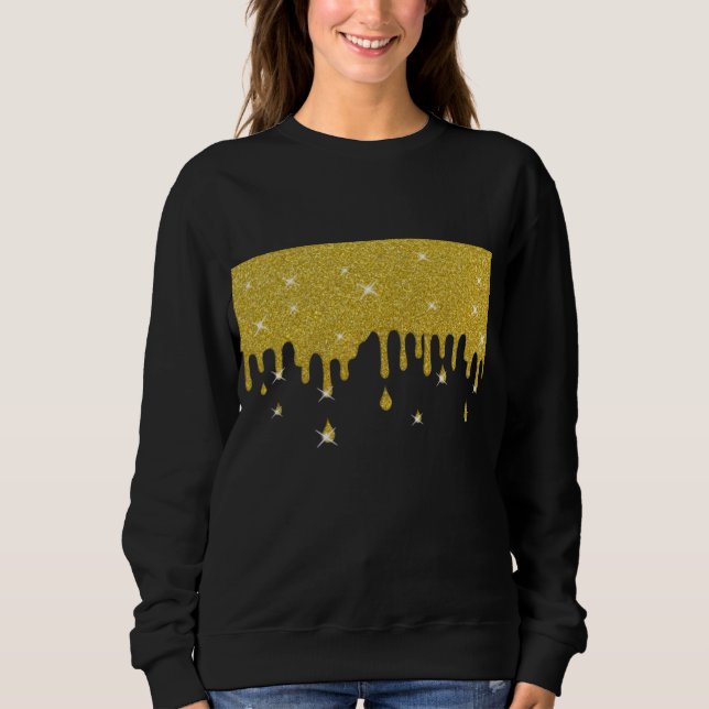Driving Gold Glitzer Effect & Glitzern Sweatshirt (Vorderseite)