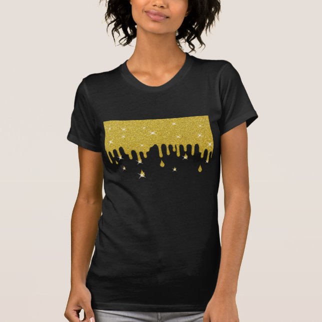 Driving Gold Glitzer Effect & Glitzern T-Shirt (Vorderseite)