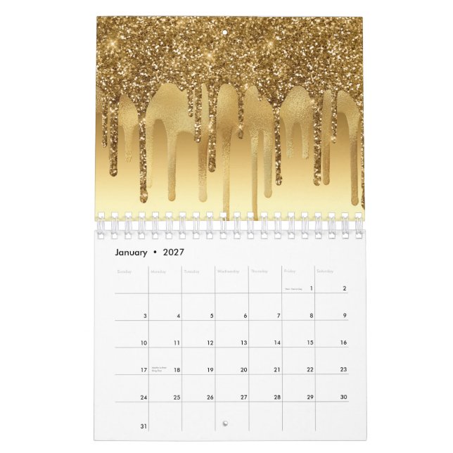 Driving Gold Paint Glitzer Accelerator Funkelnd Kalender (Jan 2027)