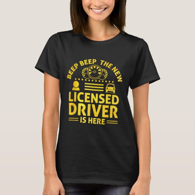 Driving License Ped New Driver Permit Driving Scho T-Shirt (Vorderseite)