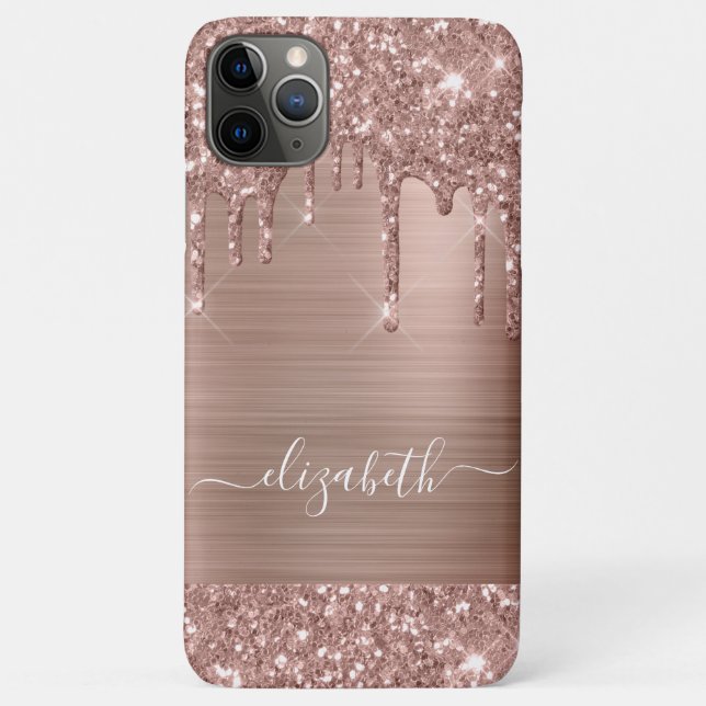 Driving Rose Gold Glitzer Personalisiert Case-Mate iPhone Hülle (Rückseite)
