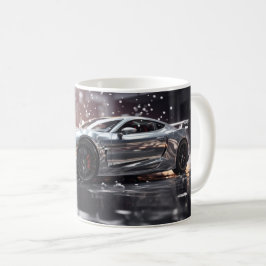Driving Silver Fast Sports Car Kaffeetasse