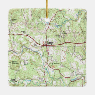 Driving Springs TX Vintag Map Keramikornament