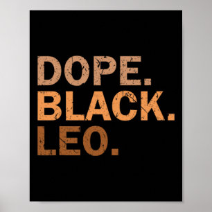 Droge Schwarz Leo Melanin Afrikanischer Zodiak Löw Poster