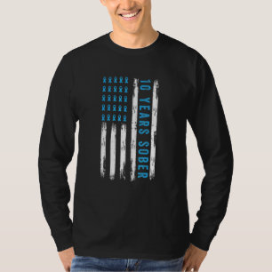 Drogen Alkohol Sucht Erholung 10 Jahre nüchtern US T-Shirt