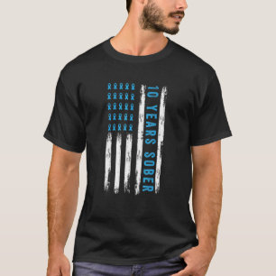 Drogen Alkohol Sucht Erholung 10 Jahre nüchtern US T-Shirt