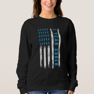 Drogen Alkoholsucht Erholung ein Jahr nüchtern USA Sweatshirt