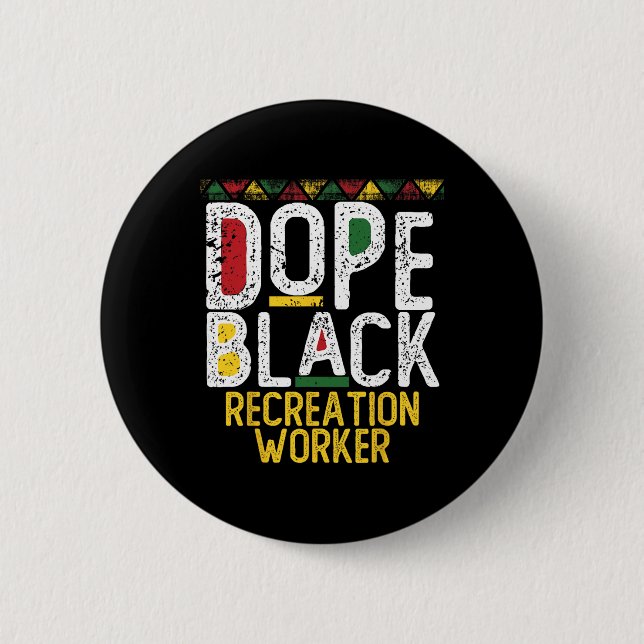 Drogen Schwarz Freizeittherapeut Schwarze Geschich Button (Vorderseite)