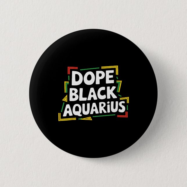 Drogen Schwarz Wassermann Afroamerikanischer Tierk Button (Vorderseite)
