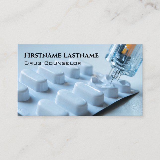 Drogenberater Alkoholberater Psychotherapeut Visitenkarte (Vorderseite)