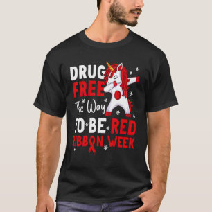 Drogenfrei auf dem Weg zum Bewusstsein für die Rot T-Shirt