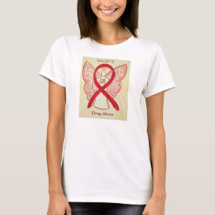 Drogenmissbrauch Rotes Bewusstsein Band Custom Shi T-Shirt