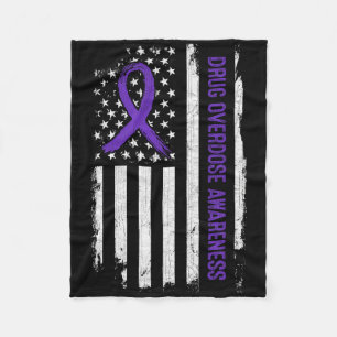 Drogenüberdosis-Bewusstsein Amerikanische Flagge - Fleecedecke