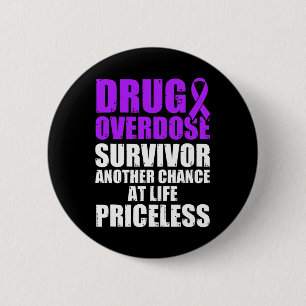 Drogenüberdosis-Bewusstseins-Krieger Überlebender Button