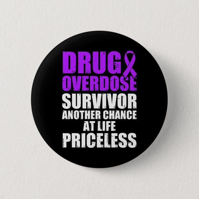 Drogenüberdosis-Bewusstseins-Krieger Überlebender  Button (Vorderseite)