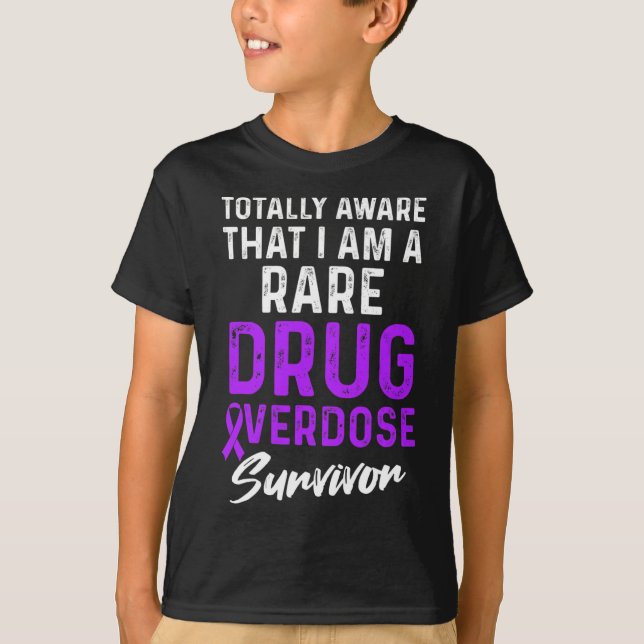 Drogenüberdosis-Bewusstseins-Krieger Überlebender  T-Shirt (Vorderseite)