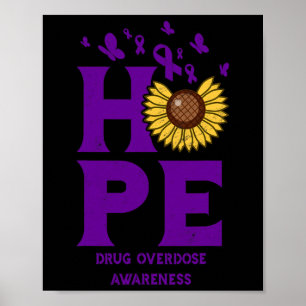 Drogenüberdosis Lila Hoffnung Vintage Sonnenblume Poster