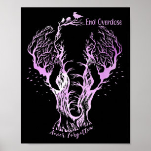 Drogenüberdosis nie vergessen Line Art Skizze Verz Poster