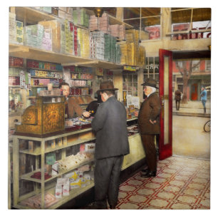 Drogerie - Bitte abgezähltes Geld 1920 Fliese