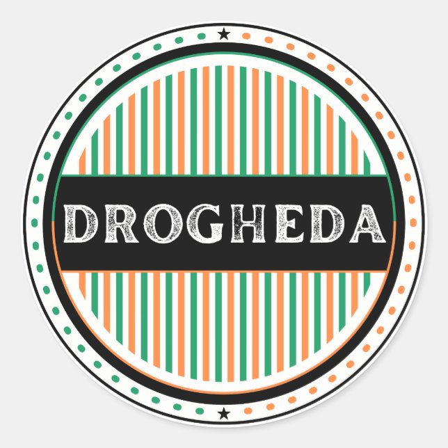 Drogheda City Pride Emblem – Irish Identity Runder Aufkleber (Vorderseite)