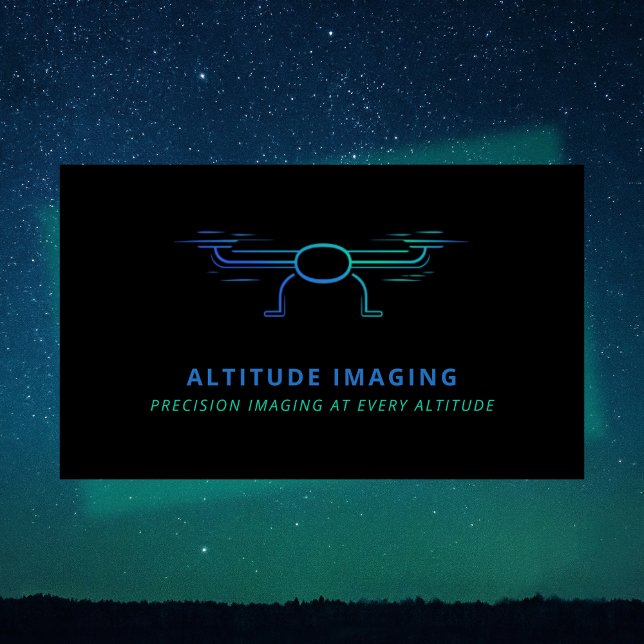 Drohne Business Pilot UAV Fotografie Schwarz Visitenkarte (Von Creator hochgeladen)