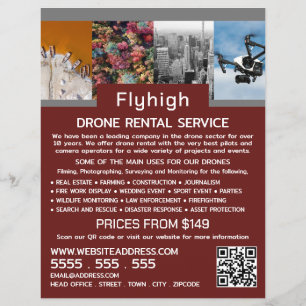 Drohne Collage Banner, Drone Rental Company Flyer