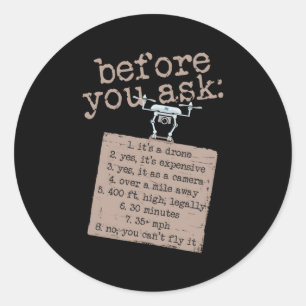 Drohne für Vater-Friend-Pilot Runder Aufkleber