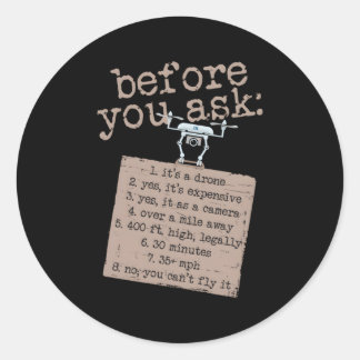 Drohne für Vater-Friend-Pilot Runder Aufkleber