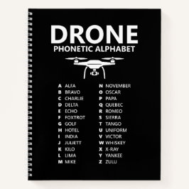 Drohne NATO-Telefonalphabet – Schwarze Grafik Notizbuch