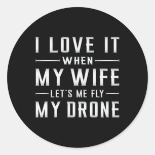 Drohne Pilot Dronen Quadcopter FPV-Kamera Geschenk Runder Aufkleber