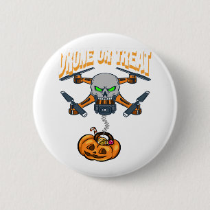 Drohne Pilot Halloween Kostümtrick oder Geschenkgu Button