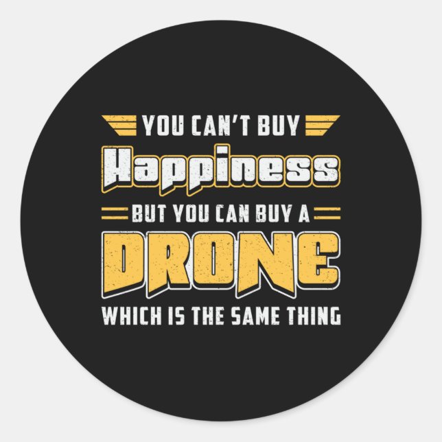 Drohne Pilot Quadcopter Camera Dronen FPV Geschenk Runder Aufkleber (Vorderseite)