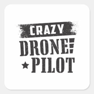 Drohne Pilot Quadcopter Dronen FPV Funny Gift Quadratischer Aufkleber