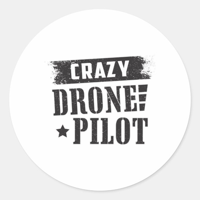 Drohne Pilot Quadcopter Dronen FPV Funny Gift Runder Aufkleber (Vorderseite)