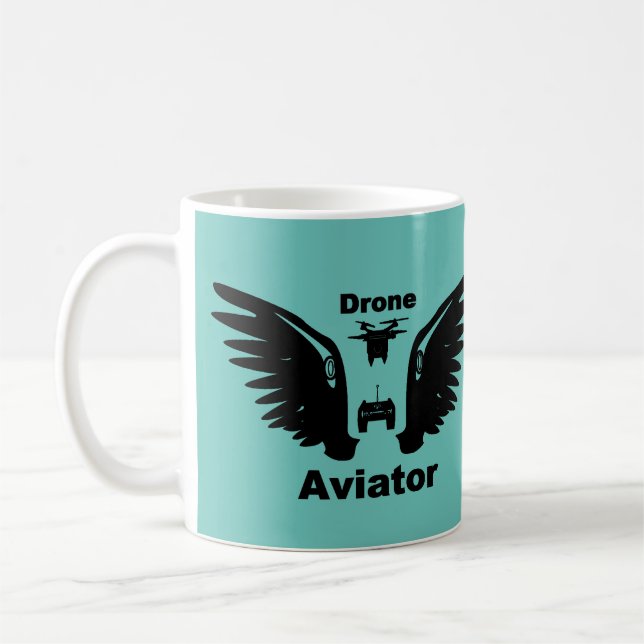 Drohnenaviator Kaffeetasse (Links)
