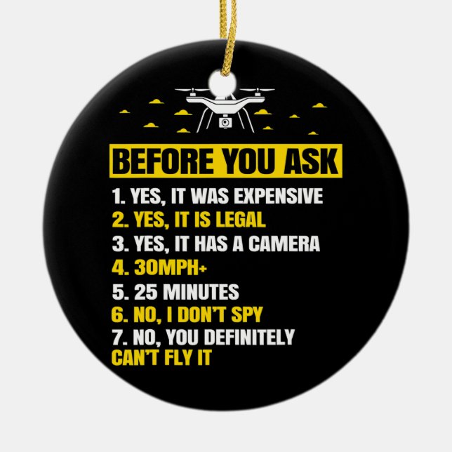 Drohnengeschenke für Männer mit kopter FPV Frauen Keramik Ornament (Vorne)