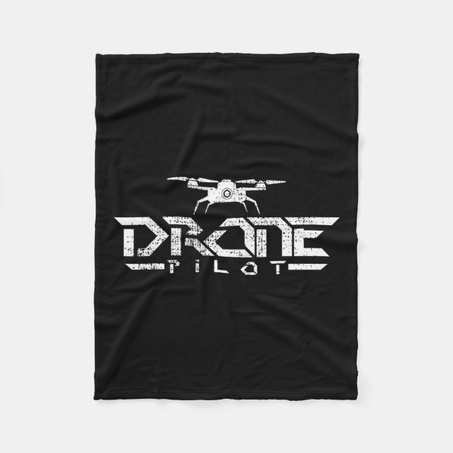 Drohnengift Quadcopter Fleecedecke (Vorderseite)