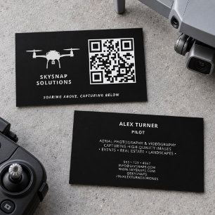 Drohnenpilot Fotografie Benutzerdefinierter QR-Cod Visitenkarte