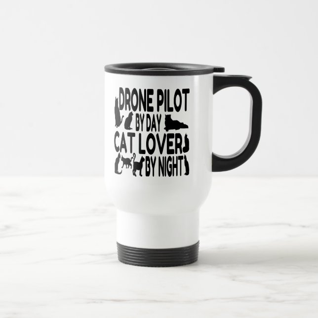 Drohnenpilot Lieben Katzen Reisebecher (Rechts)