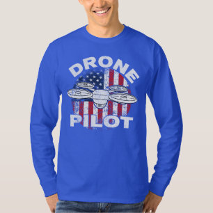 Drohnenpilot Multirotor-Quadcopter-amerikanische F T-Shirt